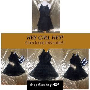 Sienna Sky Black & Gold Mini Dress Size XS